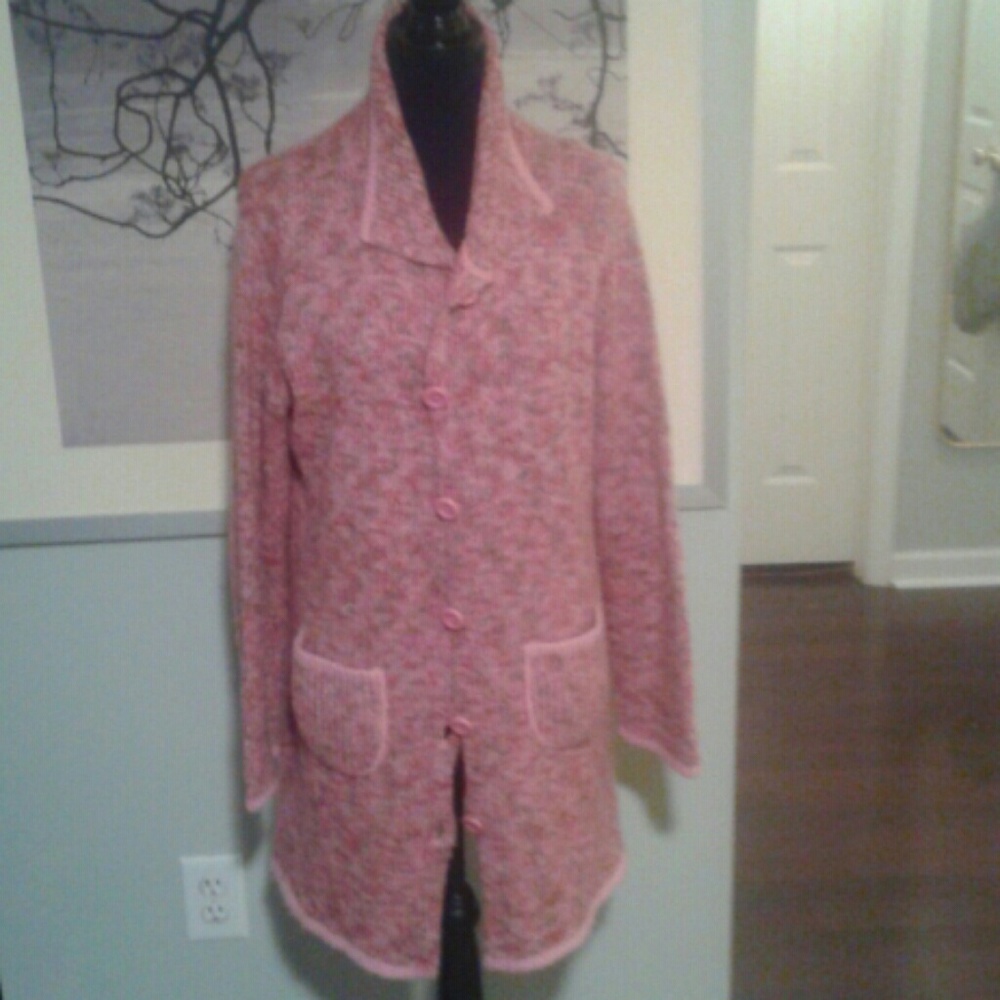 Pink Button Down Sweater - image 1